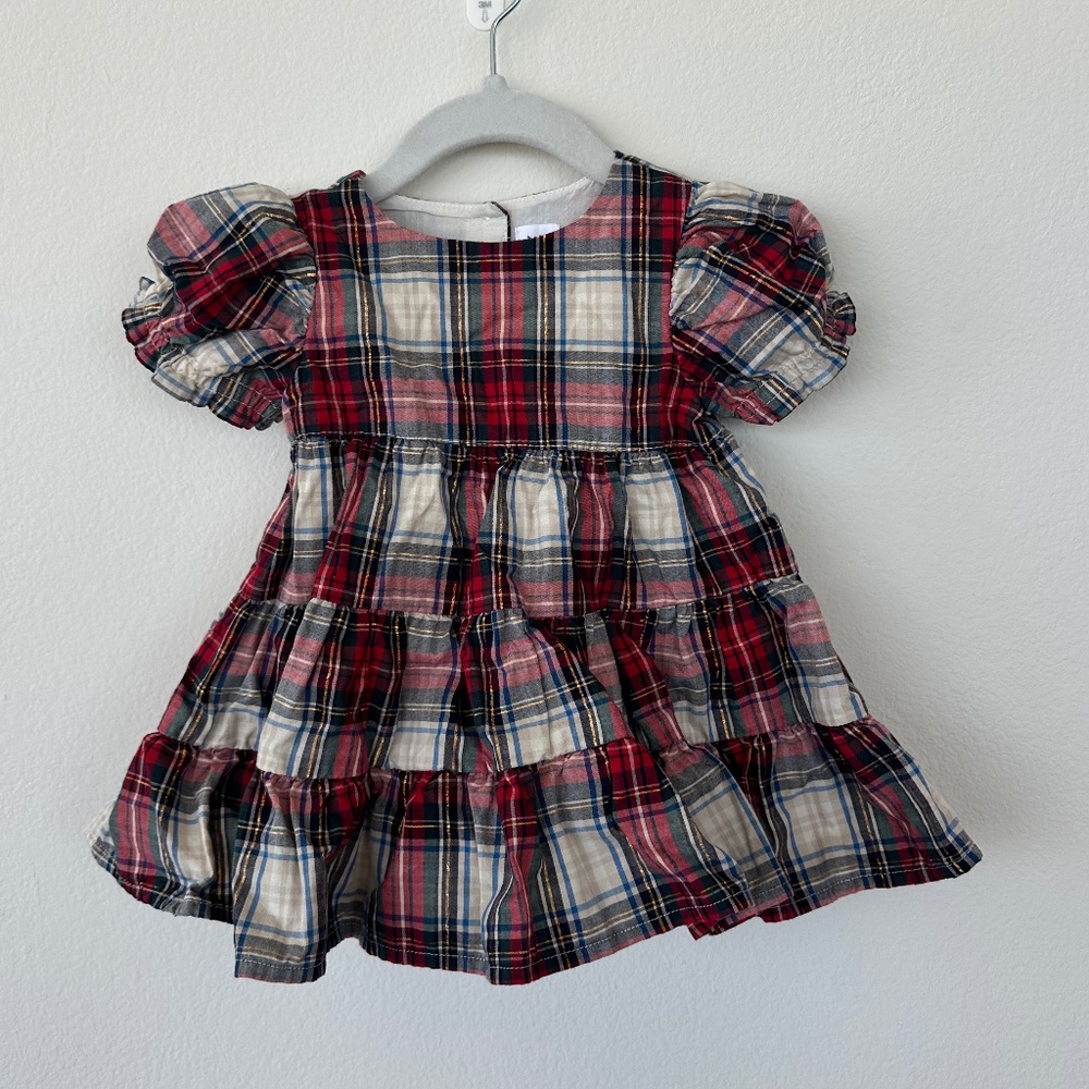 Plaid Baby GAP Dress & Headband -6-12M